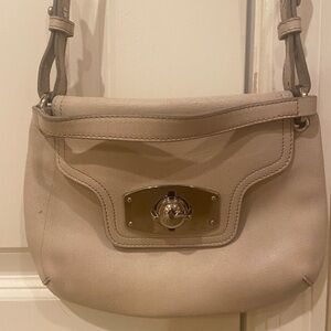 Furla Cream Crossbody Bag with Silver Accent